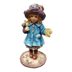Leonardo Collection With Love‎ Christine Haworth Figurine Blue Girl Flowers 5.5"